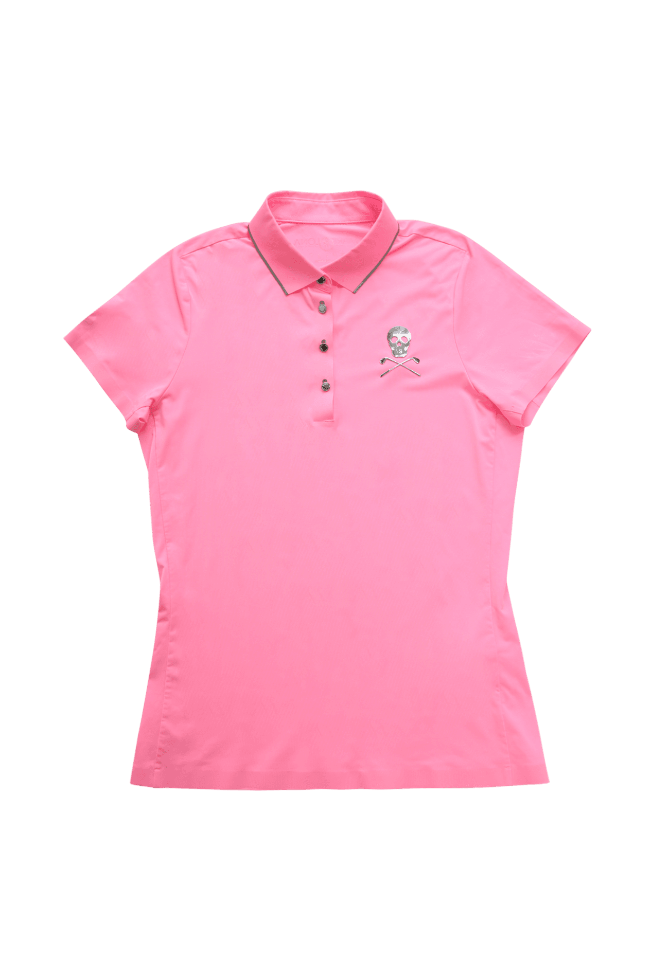 스컬 로고 카라 반팔 티셔츠