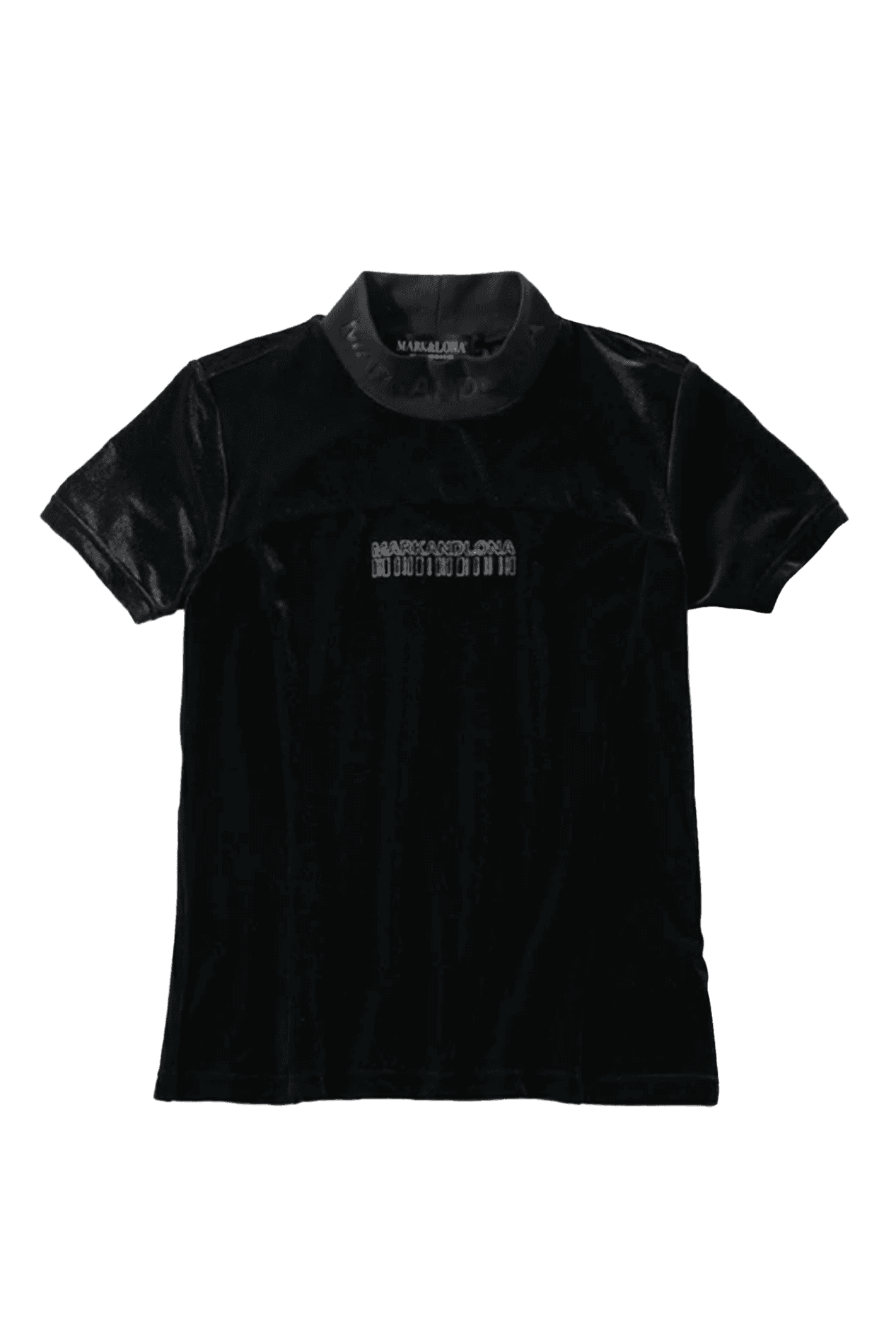 벨벳 모크넥 반팔 티셔츠