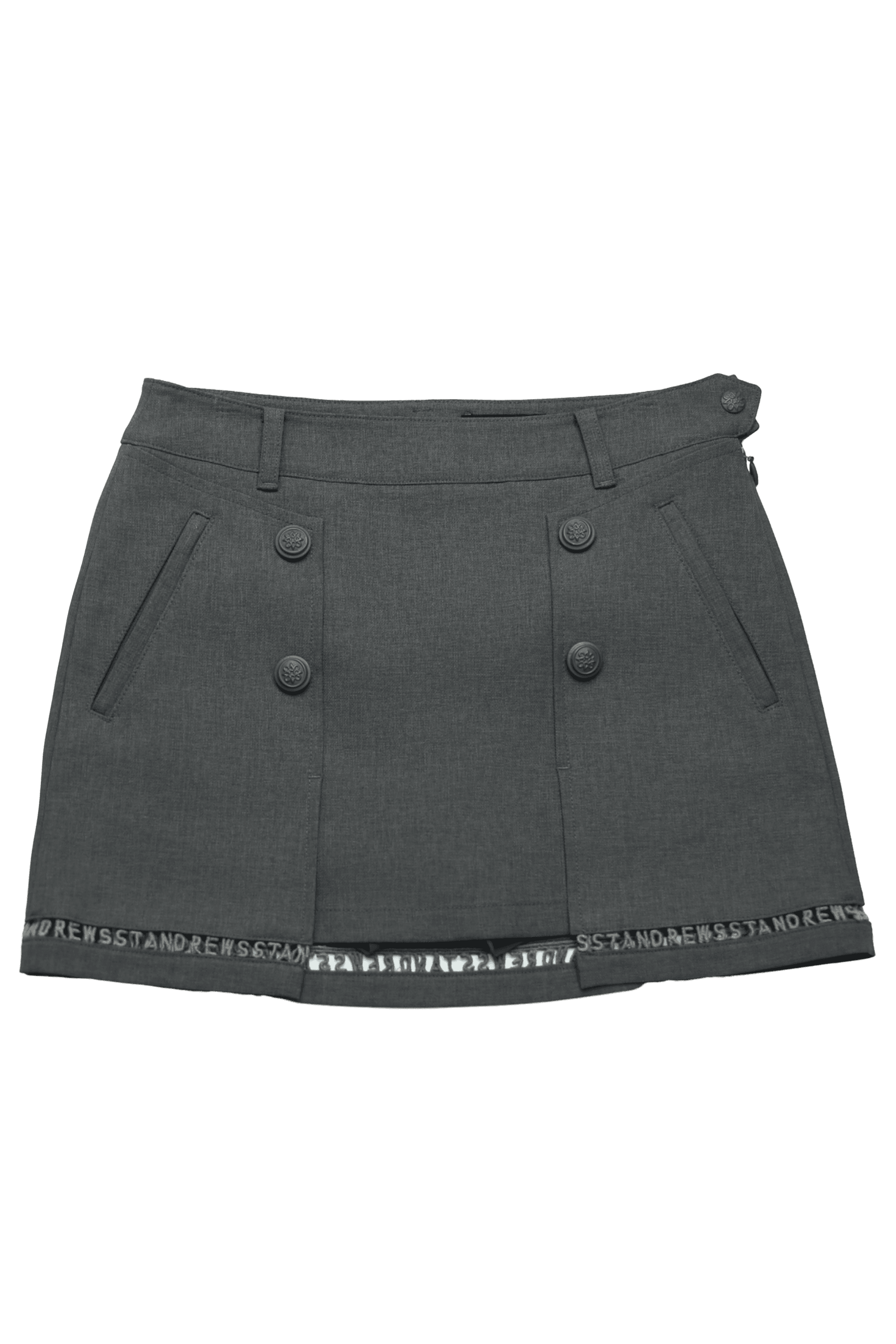 버튼 클래식 그레이 스커트