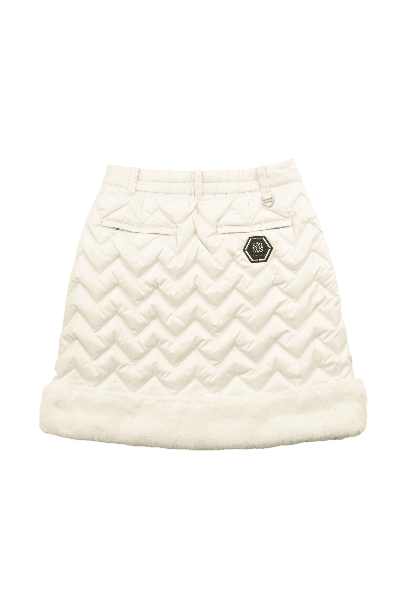 화이트 퍼 패딩 스커트