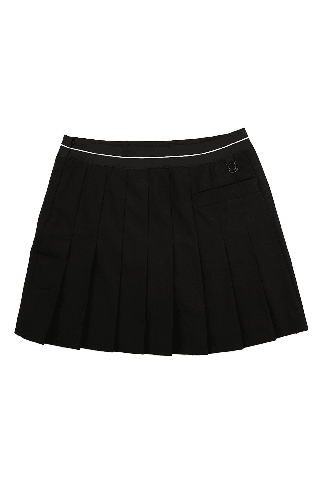 로고 밴딩 플리츠 스커트