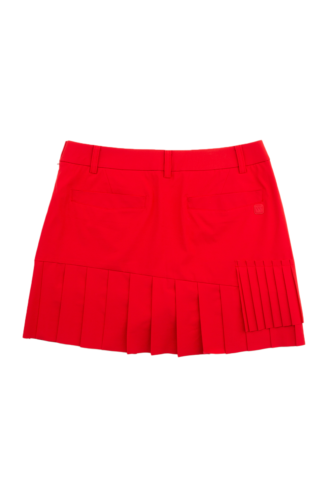 레드 밑단 플리츠 큐롯 스커트