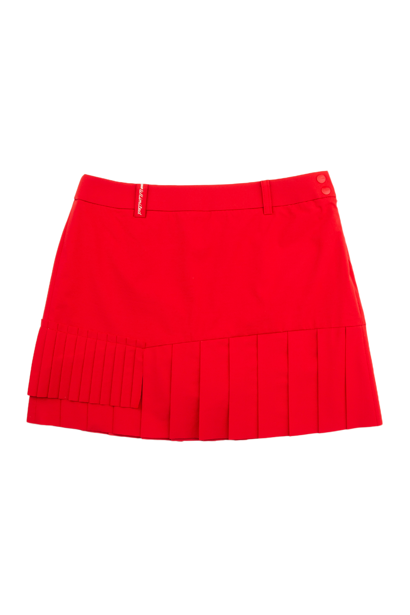 레드 밑단 플리츠 큐롯 스커트