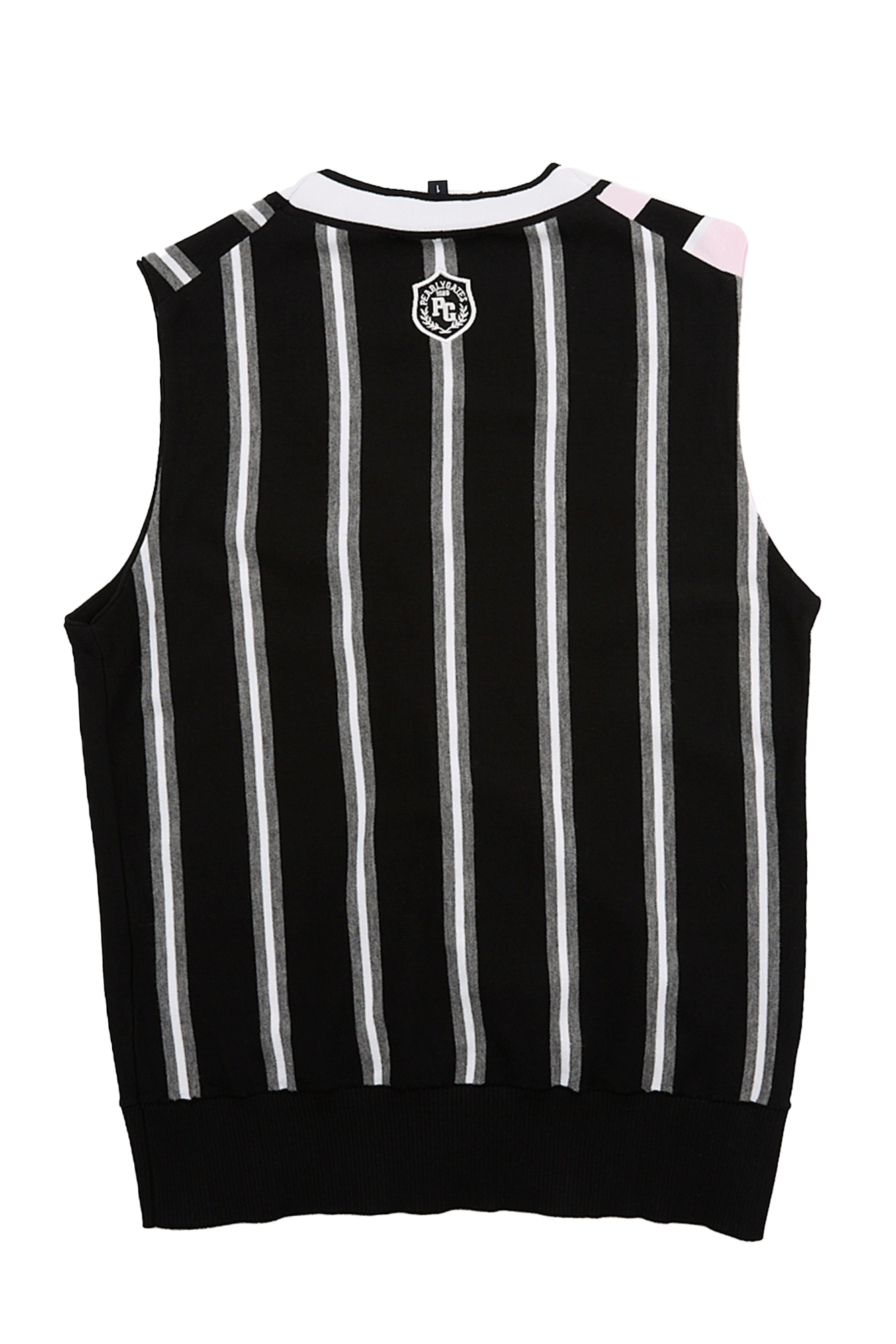 여성 스마일 스트라이프 니트 베스트