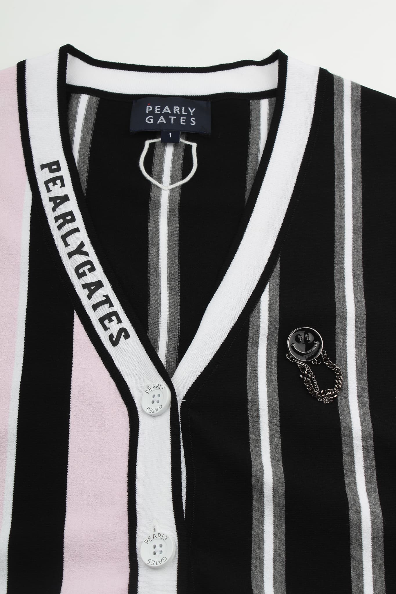 여성 스마일 스트라이프 니트 베스트