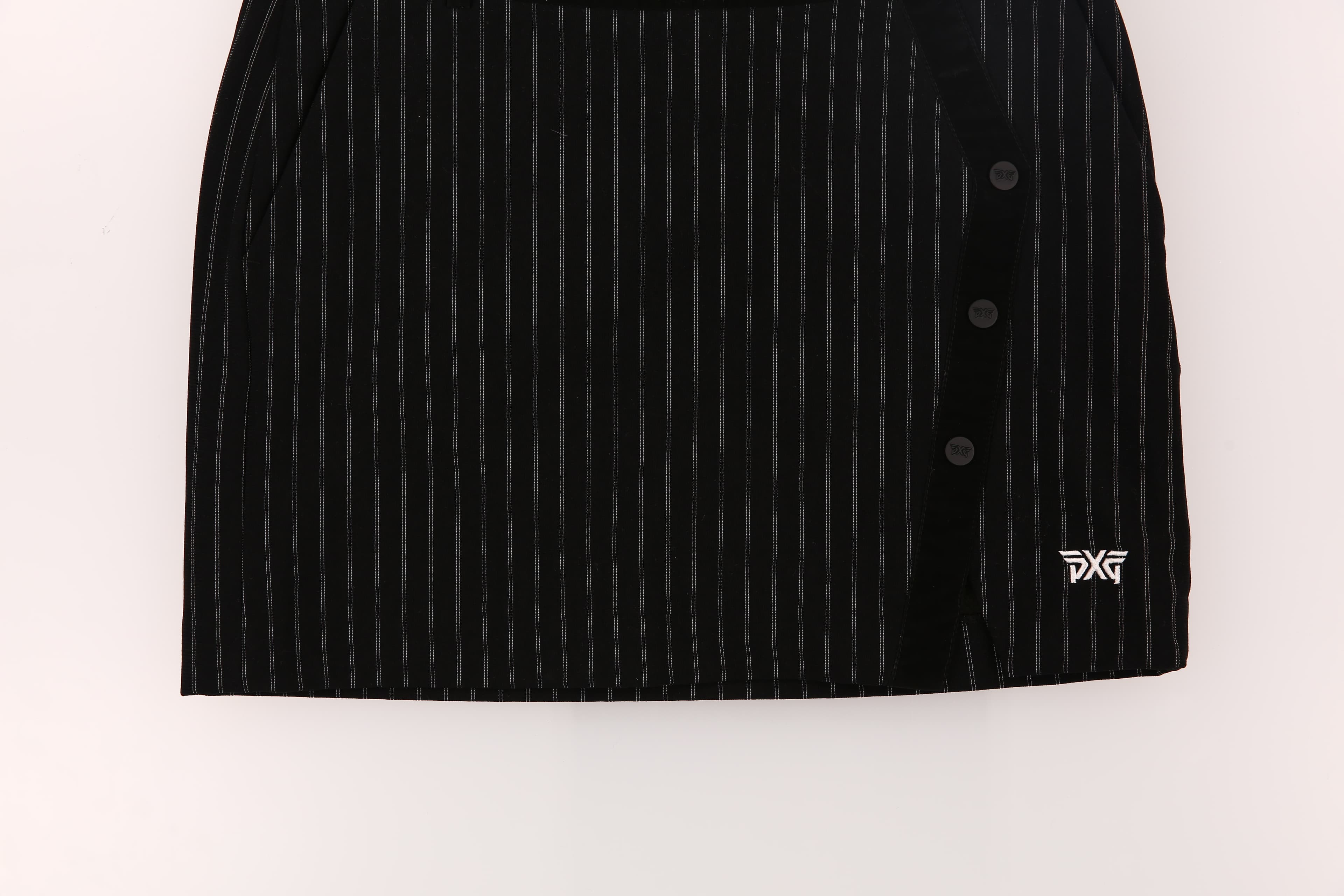 슬림핏 스트라이프 슬릿 스커트