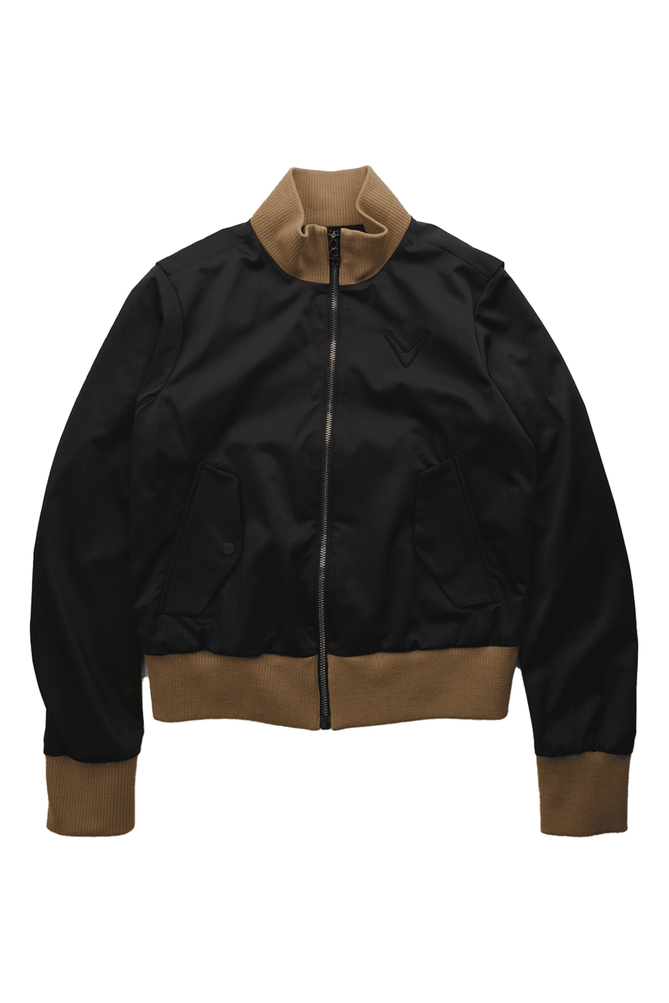 하이넥 새틴 집업