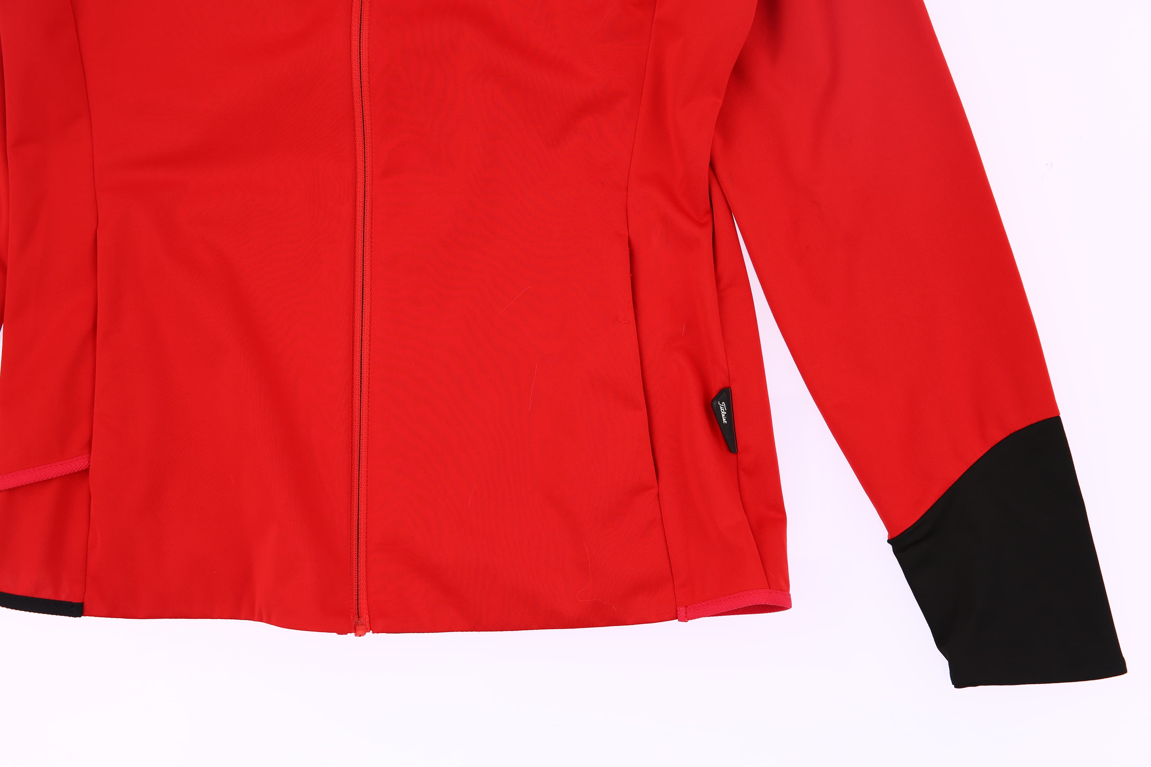 소매 사선 배색 집업