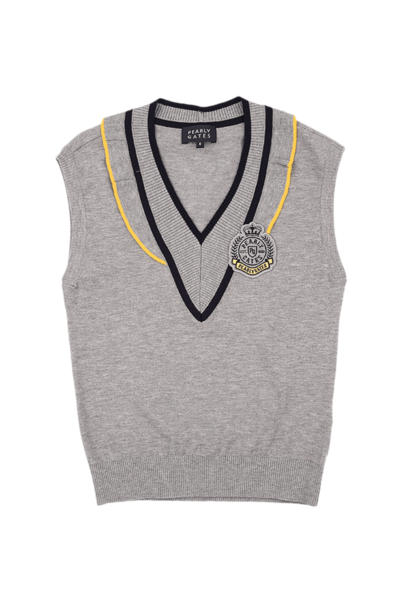 여성 로고 와펜 브이넥 니트