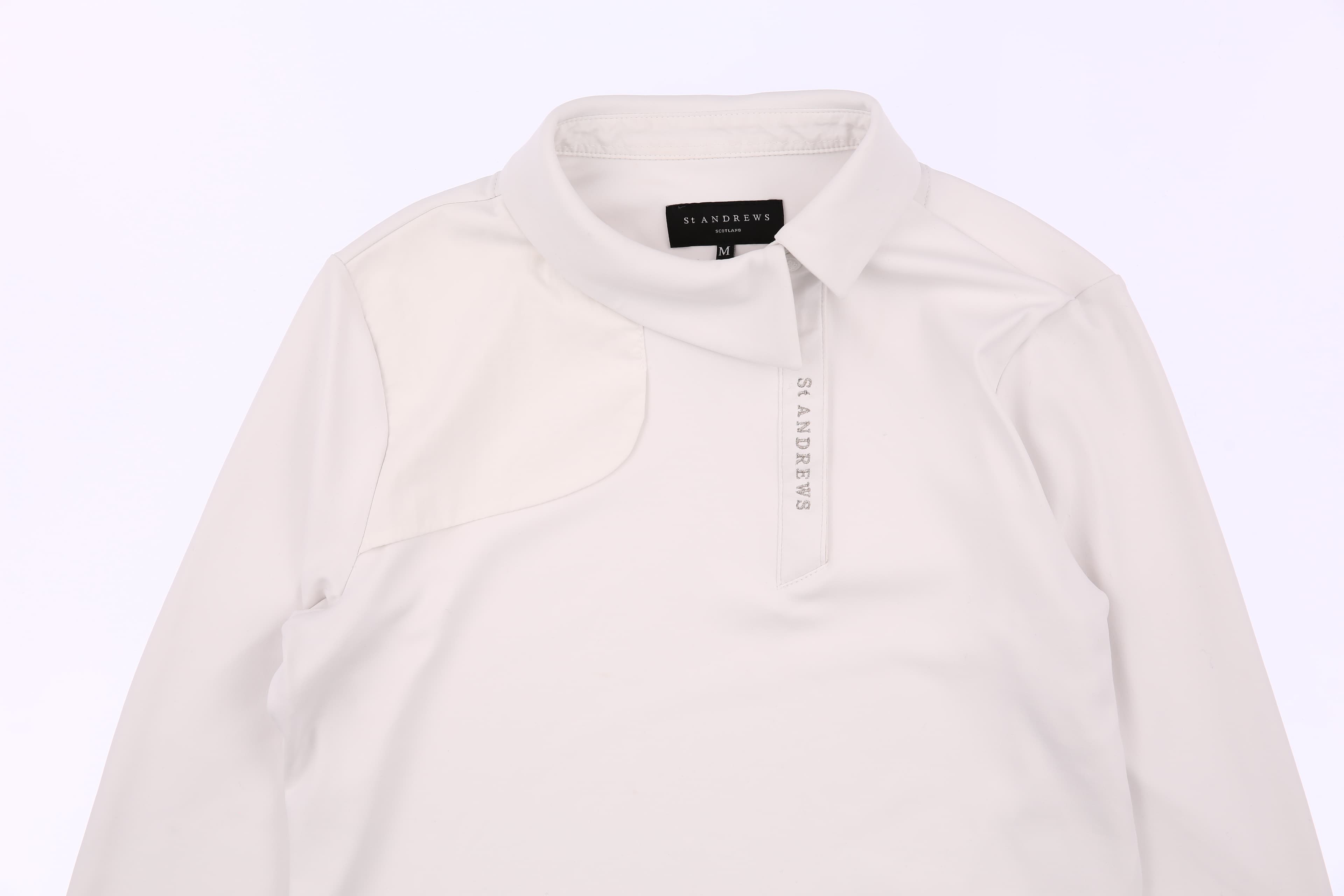 변형 카라 우븐 건플랩 긴팔티셔츠