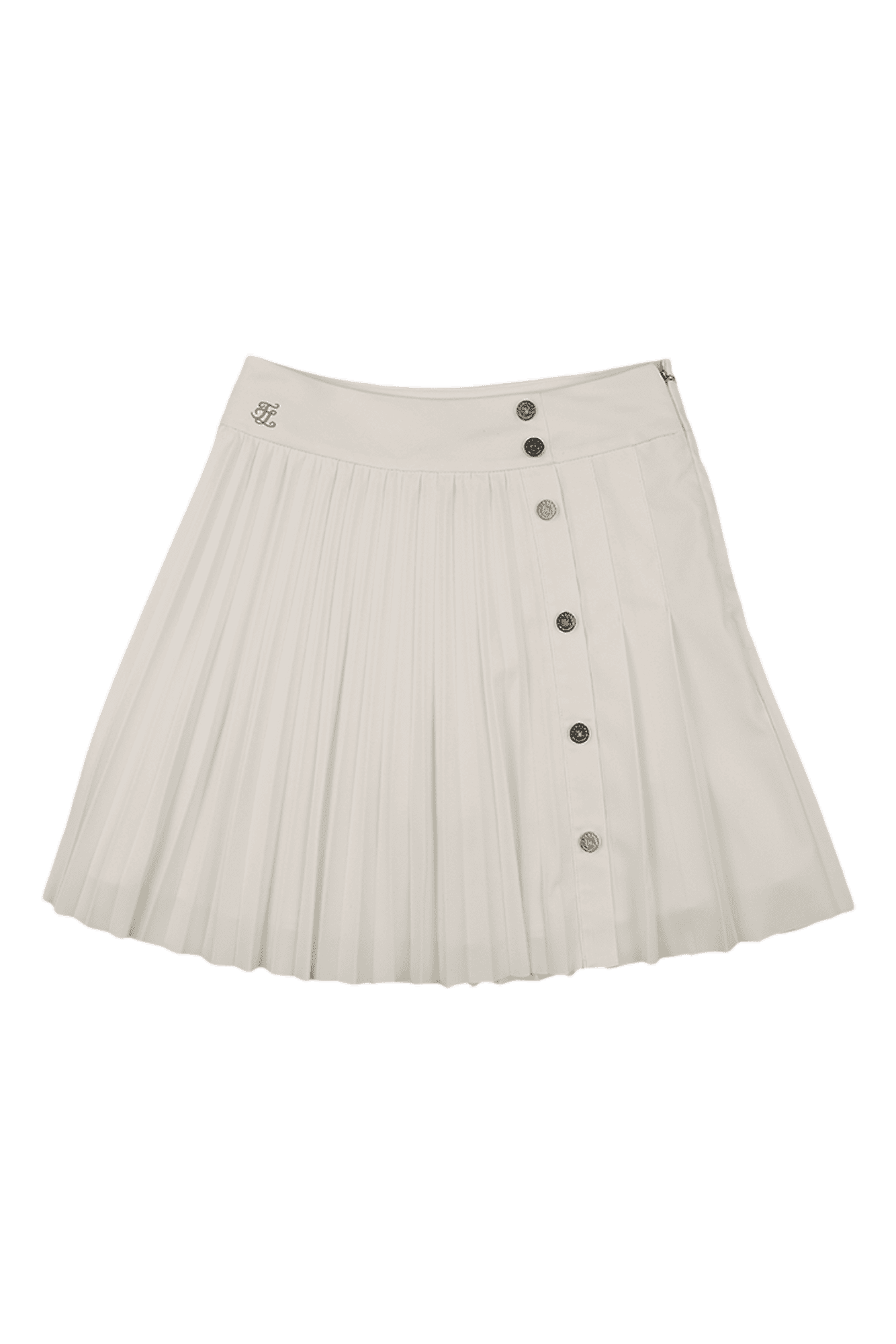 버튼 플리츠 스커트