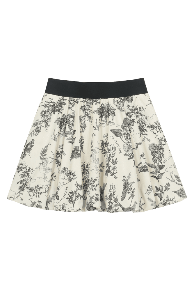 여성 패턴 그래픽 플레어 스커트