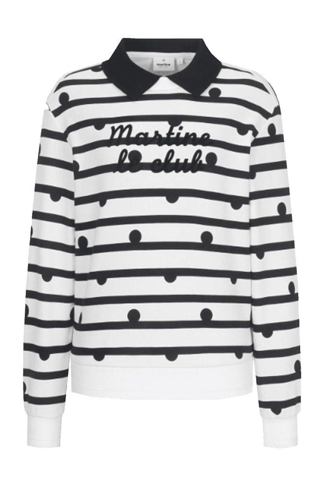 도트 스트라이프 블루종 티셔츠