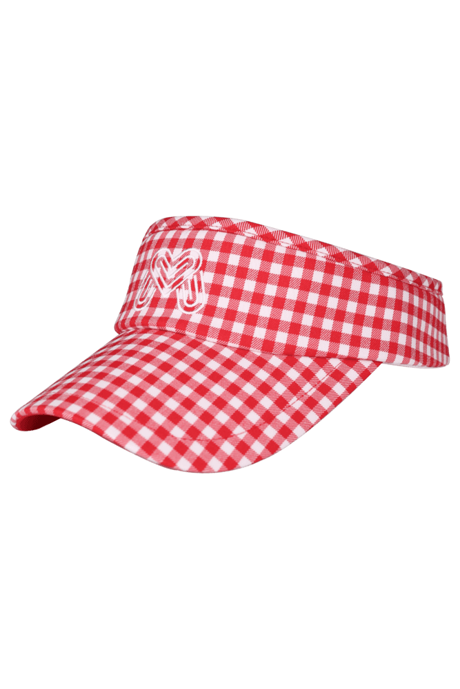 깅엄 체크 선바이저