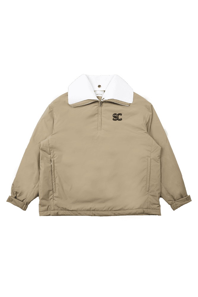 여성 패디드 니트 카라 반집업