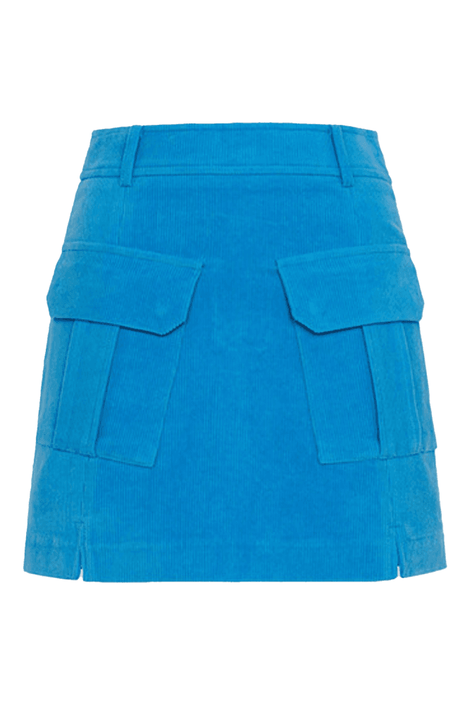 코듀로이 스커트 블루