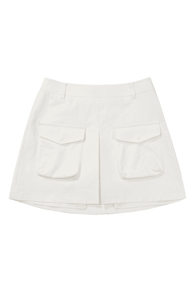 아웃 포켓 A라인 스커트