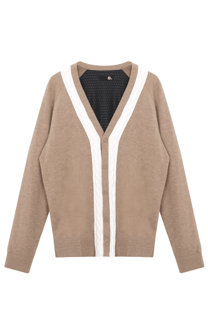 베이지 프리미어 케이블 가디건