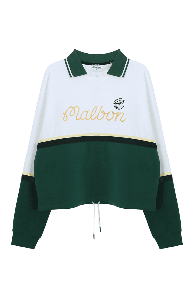 컬러 블록 카라 맨투맨