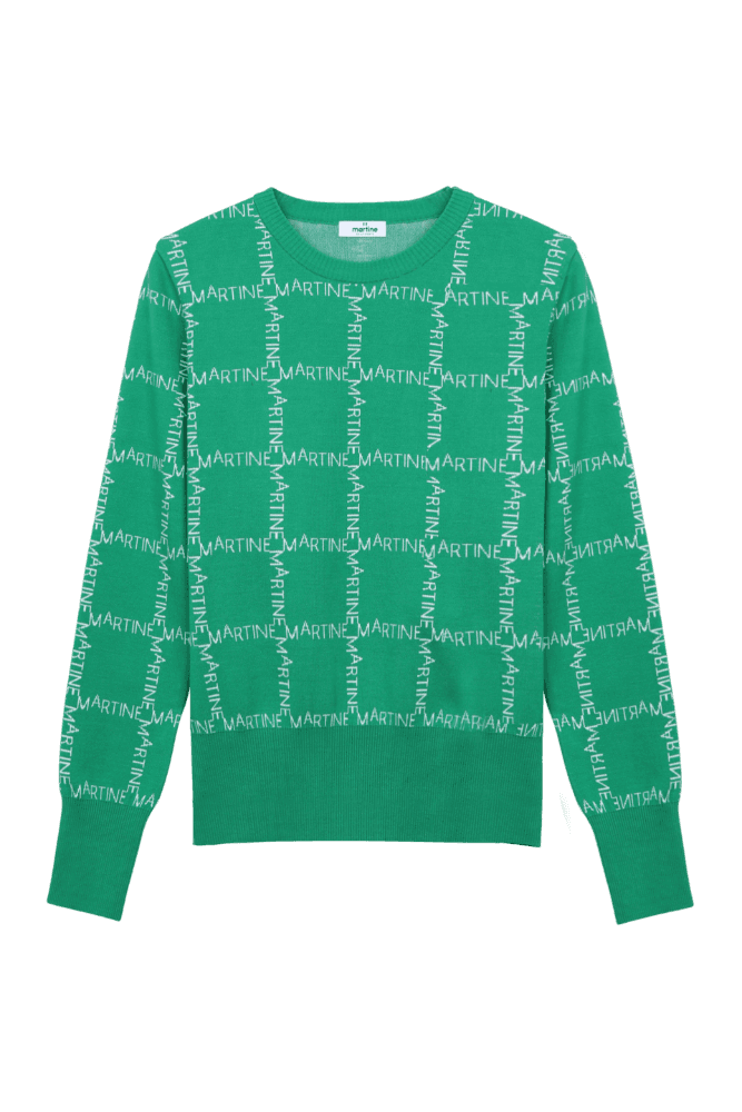 로고 패턴 JQD라운드 니트