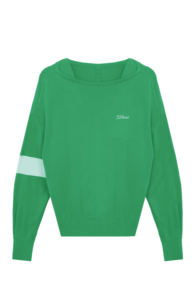 소매 블록 배색 스웨터