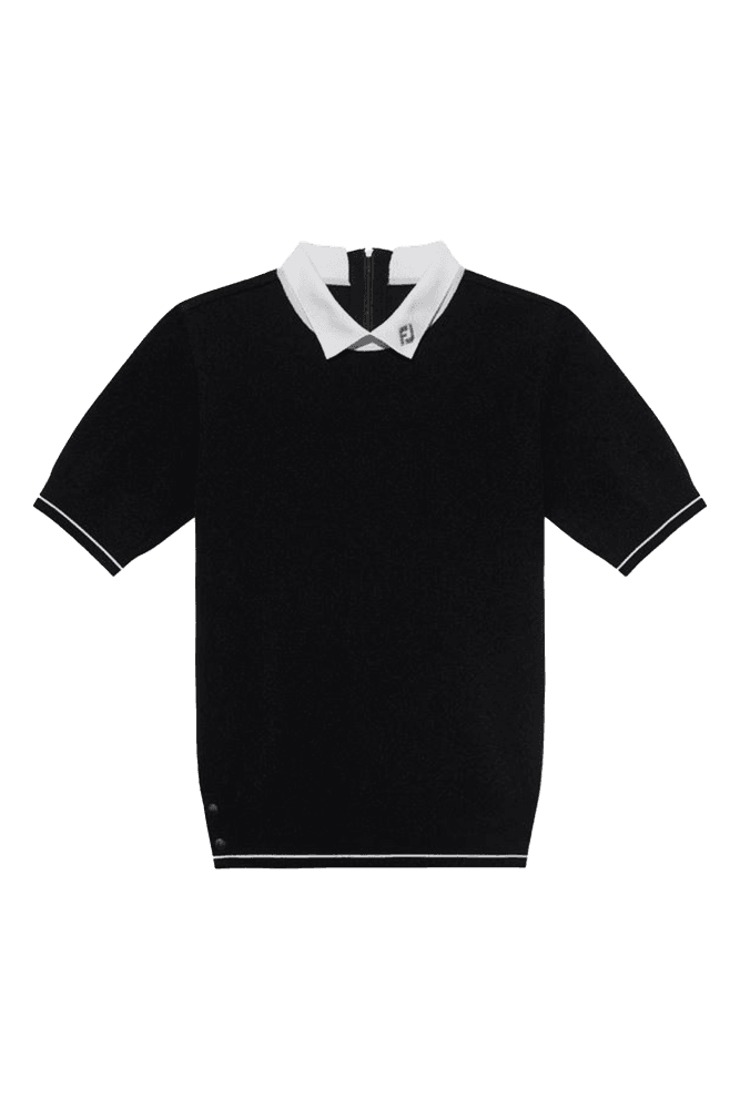 메쉬 패턴 반팔 니트