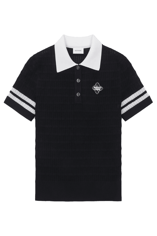 배색 칼라 반팔 티셔츠