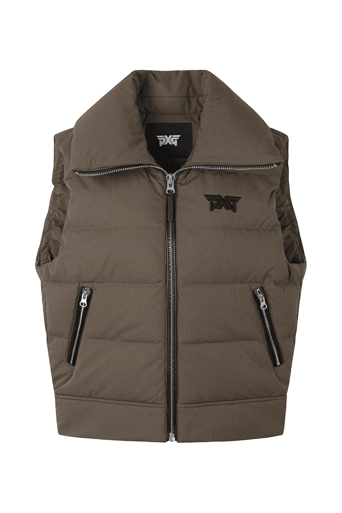 와이드 카라 캐주얼 다운 베스트