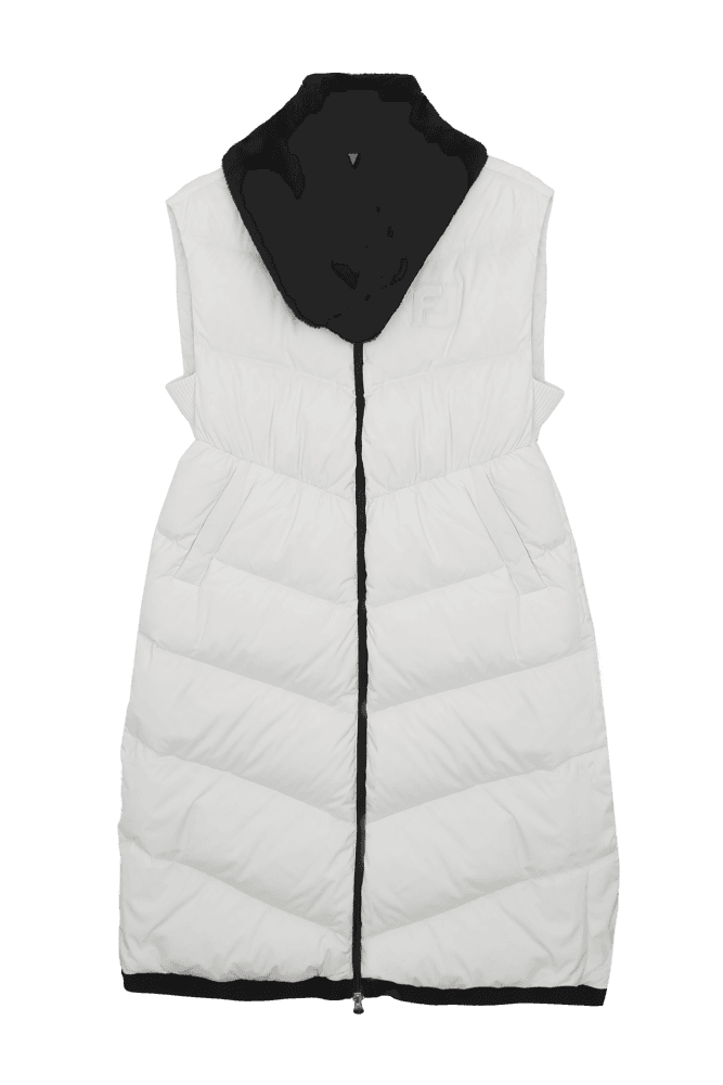화이트 퍼스카프 롱 다운 베스트