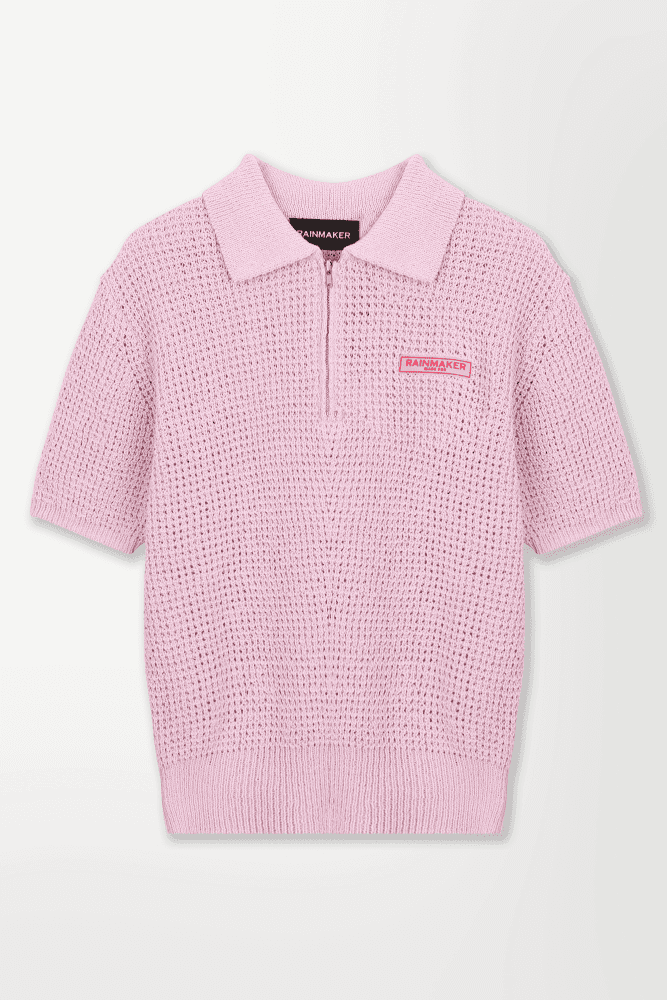 카라 반집업 니트