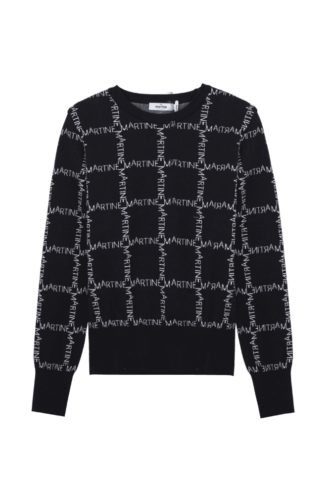 로고 패턴 JQD라운드 니트