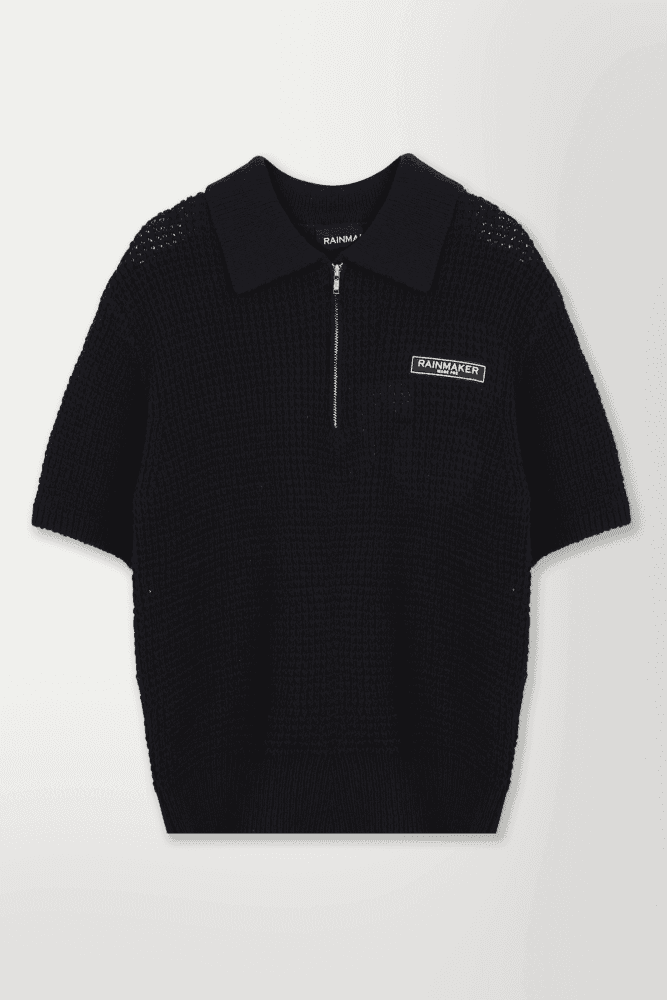 카라 반집업 니트