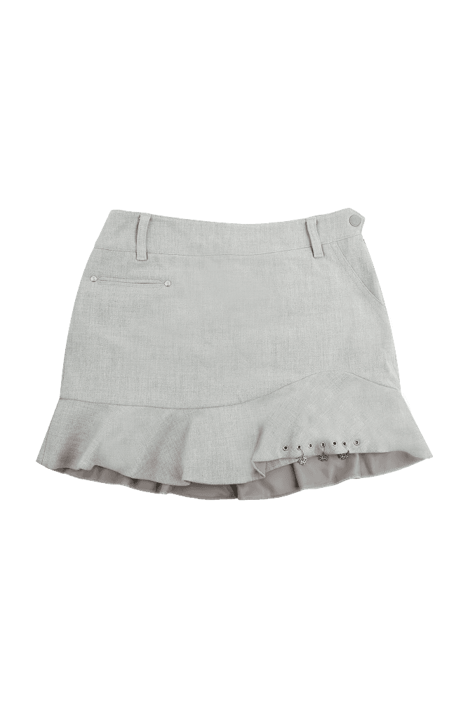 밑단 장식 포인트 스커트팬츠_그레이(M)