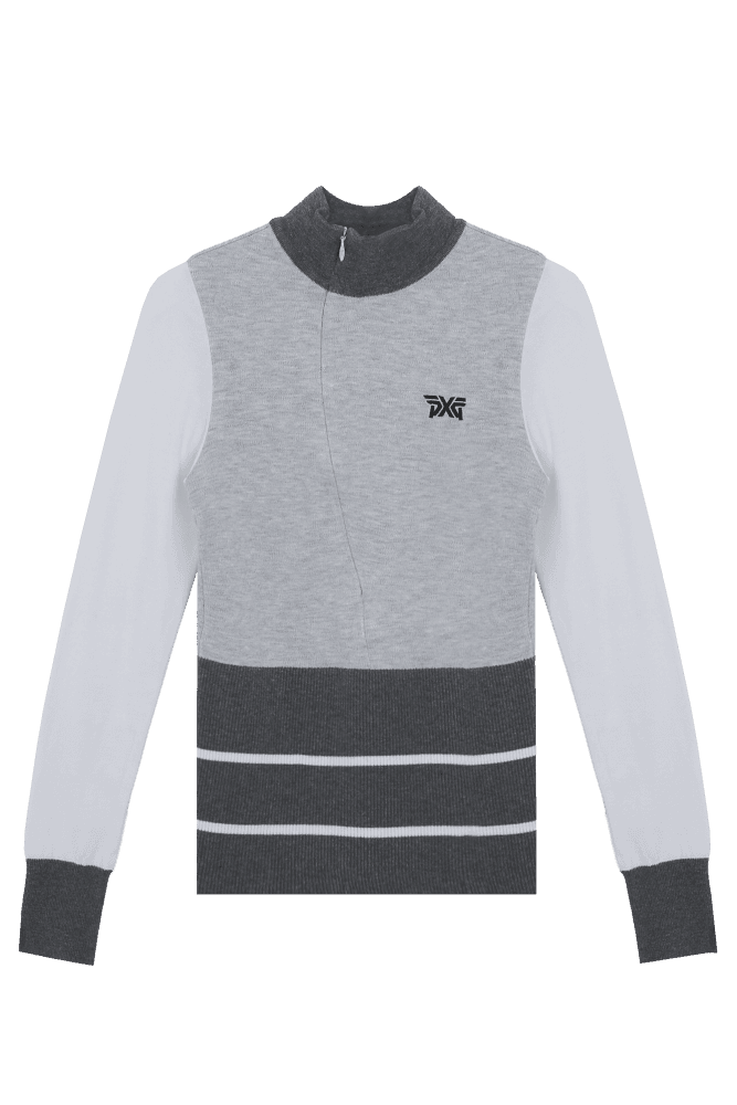 사선지퍼 집업 스웨터