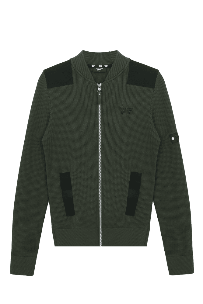 숄더패치 니트 자켓