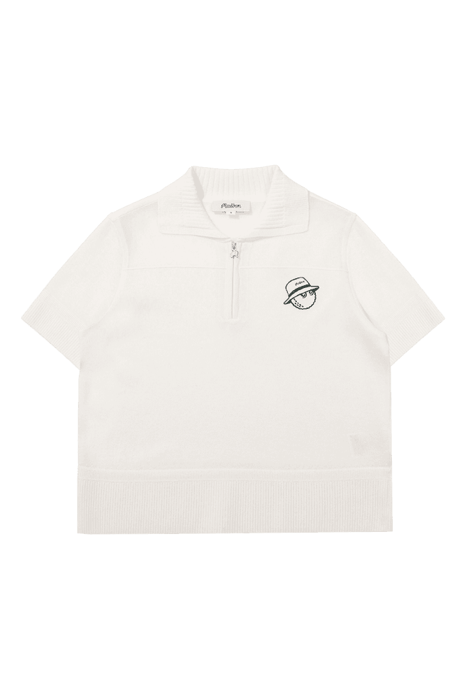 메쉬 조직 버킷 니트 탑