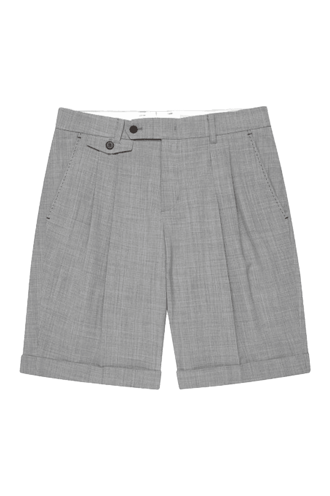 남성 쿨울 투턱 턴업 하프 팬츠