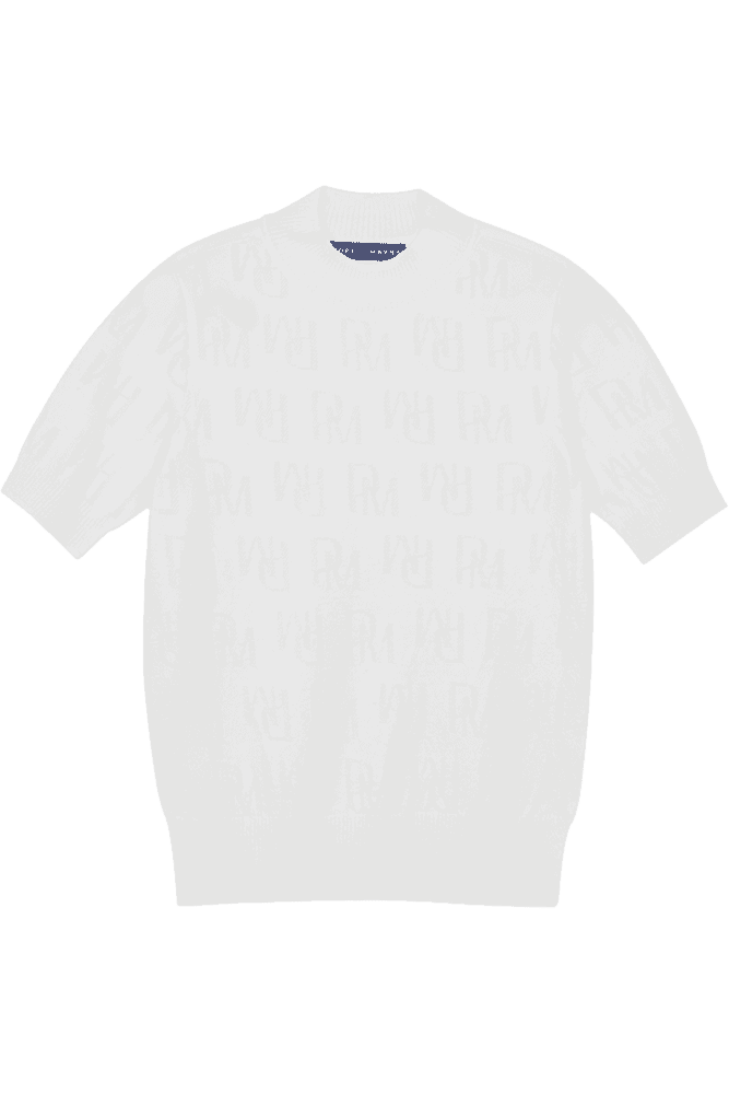 루시 자카드 목넥 니트탑