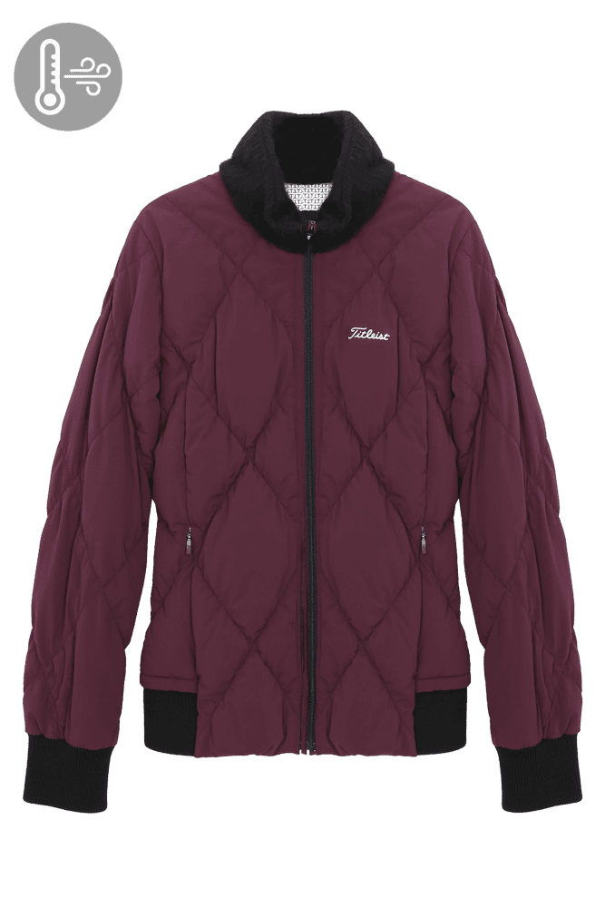 아가일패턴 퀼팅 다운패딩