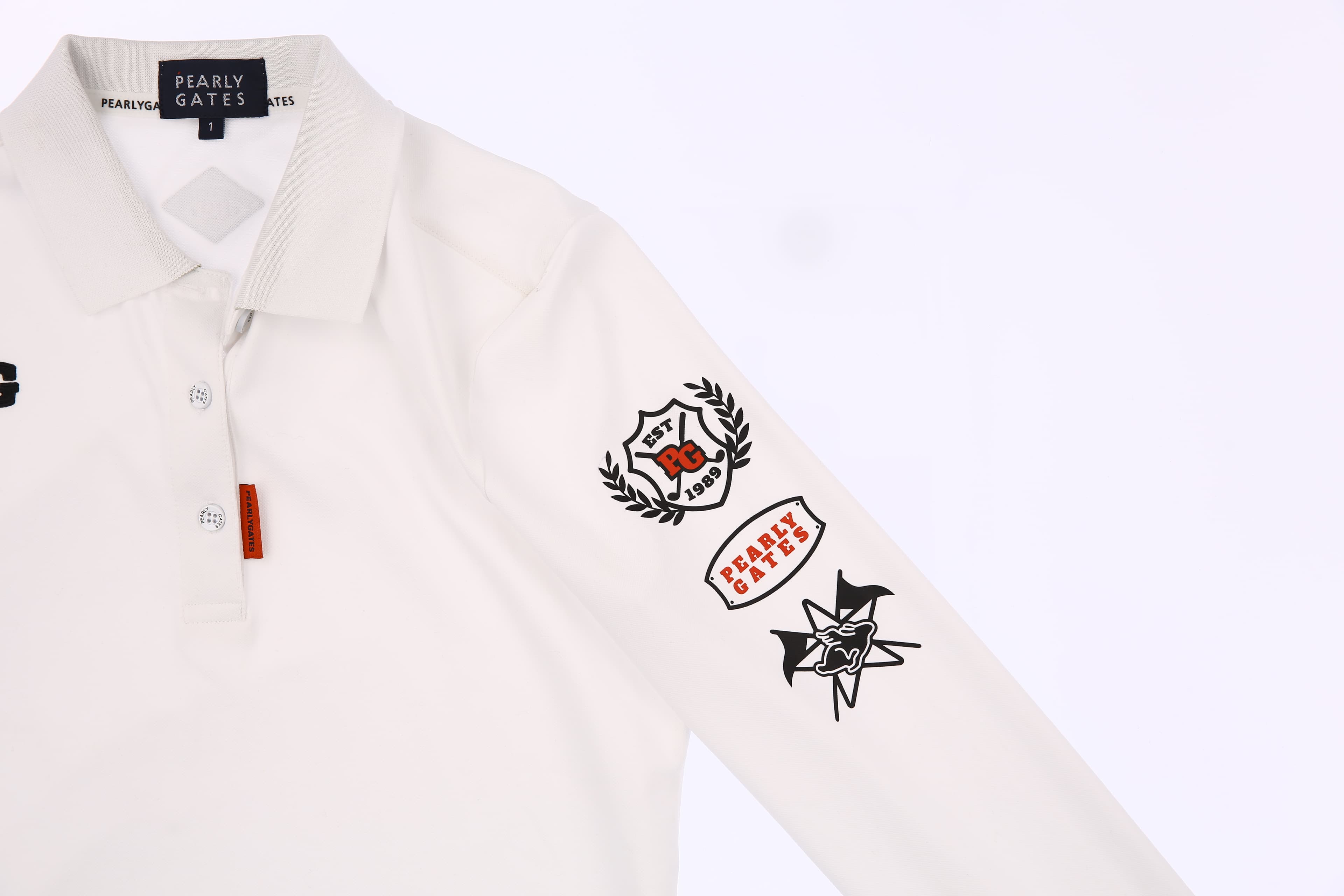 공용 로고 슬리브 카라 긴팔 티셔츠