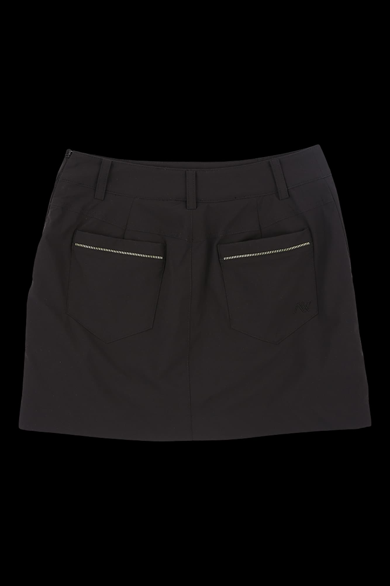 사선 지퍼 포인트 스커트_블랙