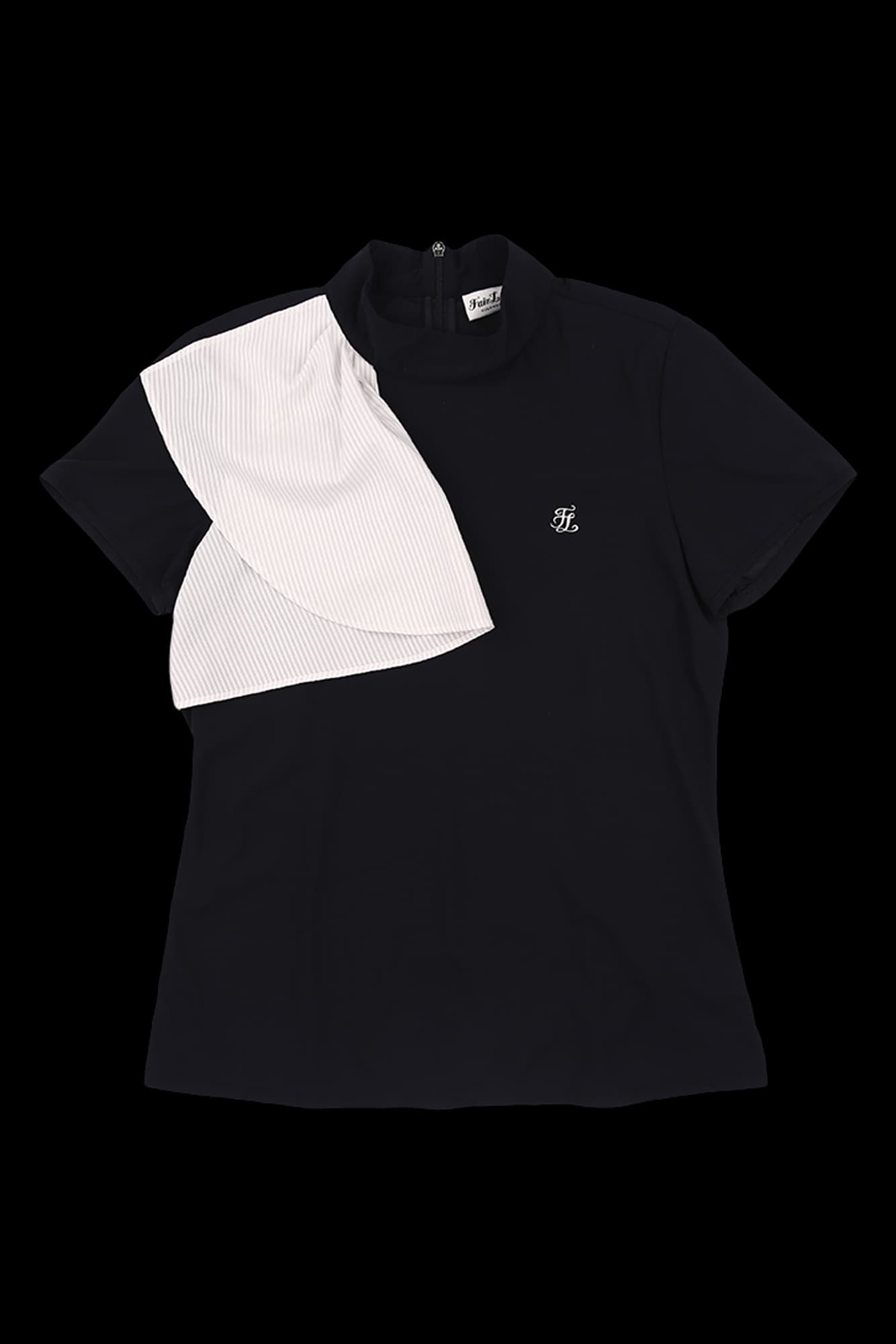 언발 스트라이프 포인트 반팔 티셔츠(M)