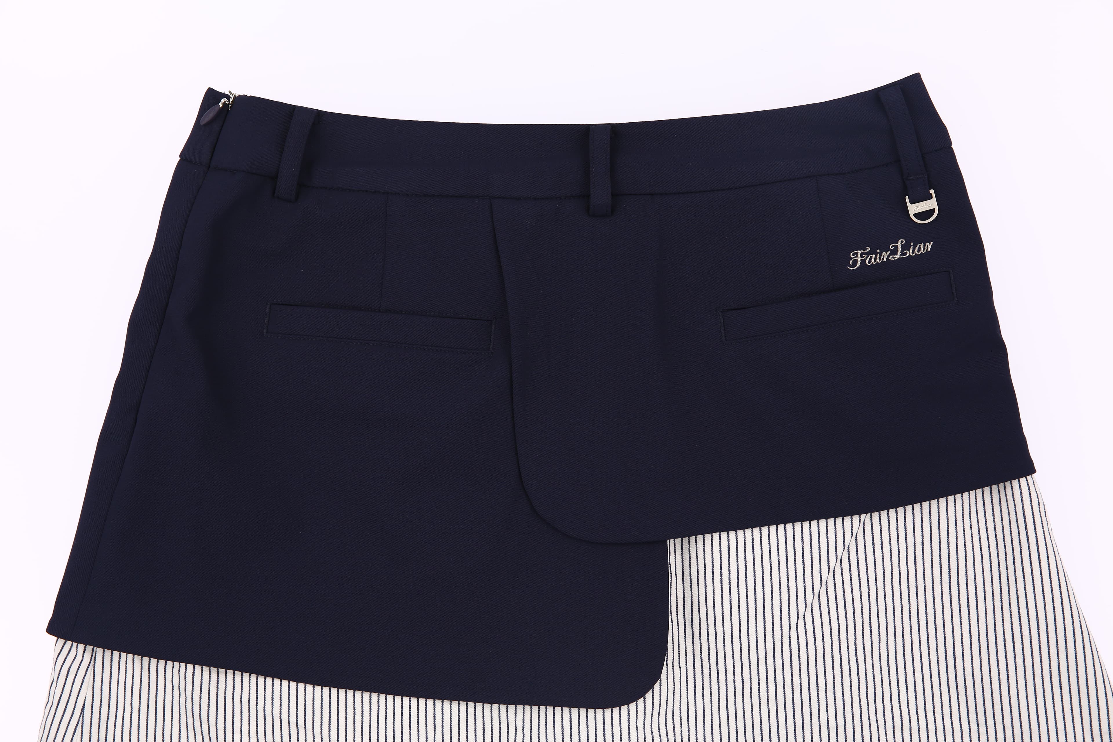 스트라이프 포켓 포인트 스커트