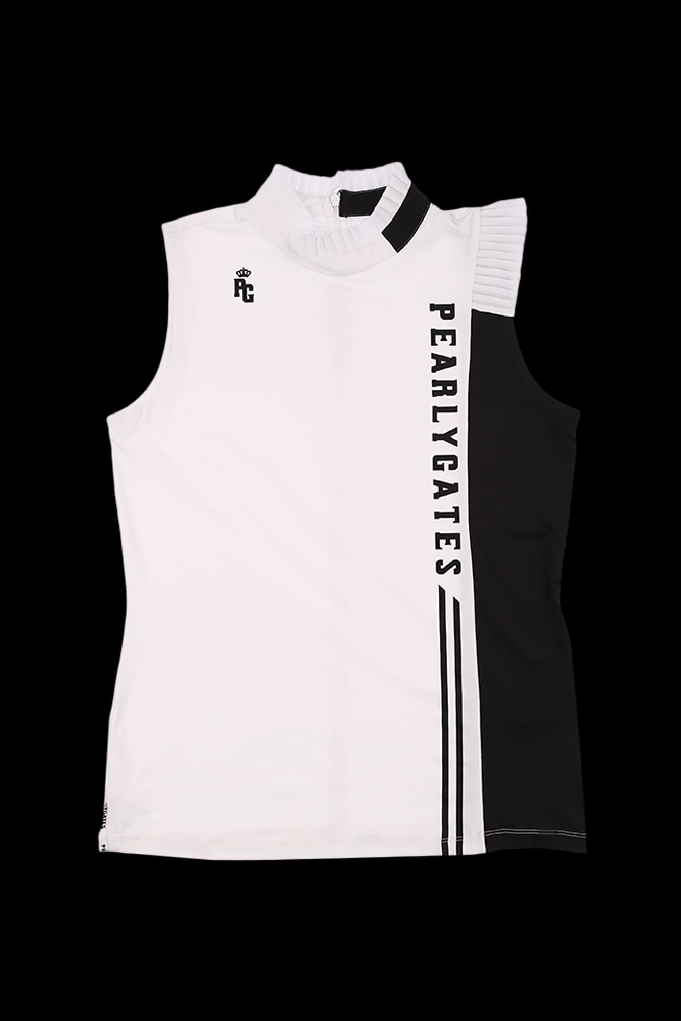 플리츠넥 슬리브리스