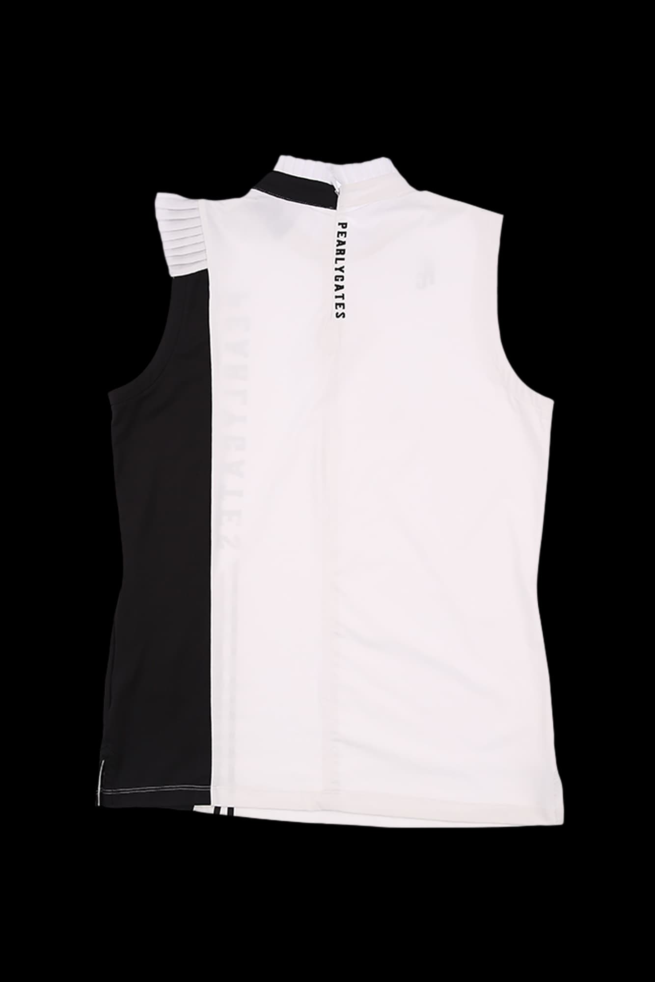 플리츠넥 슬리브리스