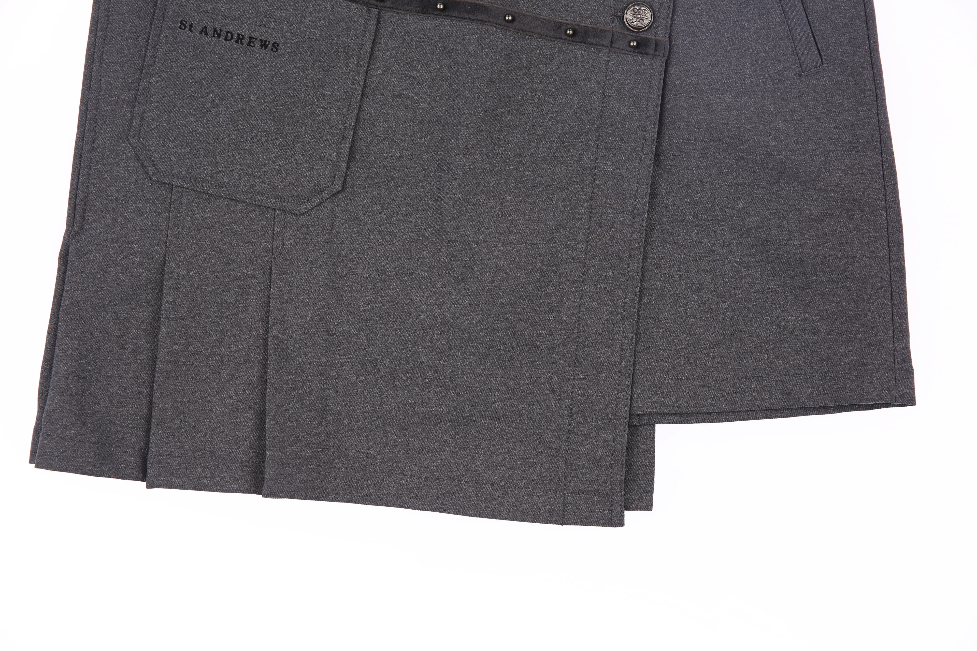 버튼 포인트 언발 스커트