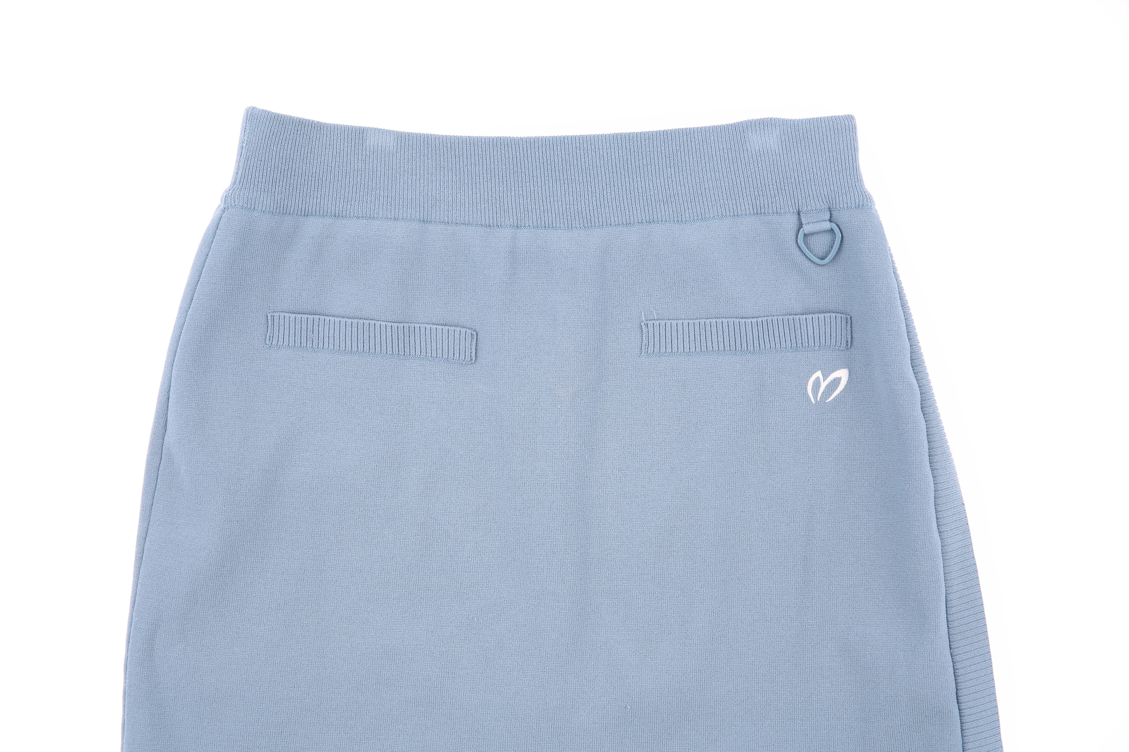 버튼 슬릿 니트 큐롯스커트