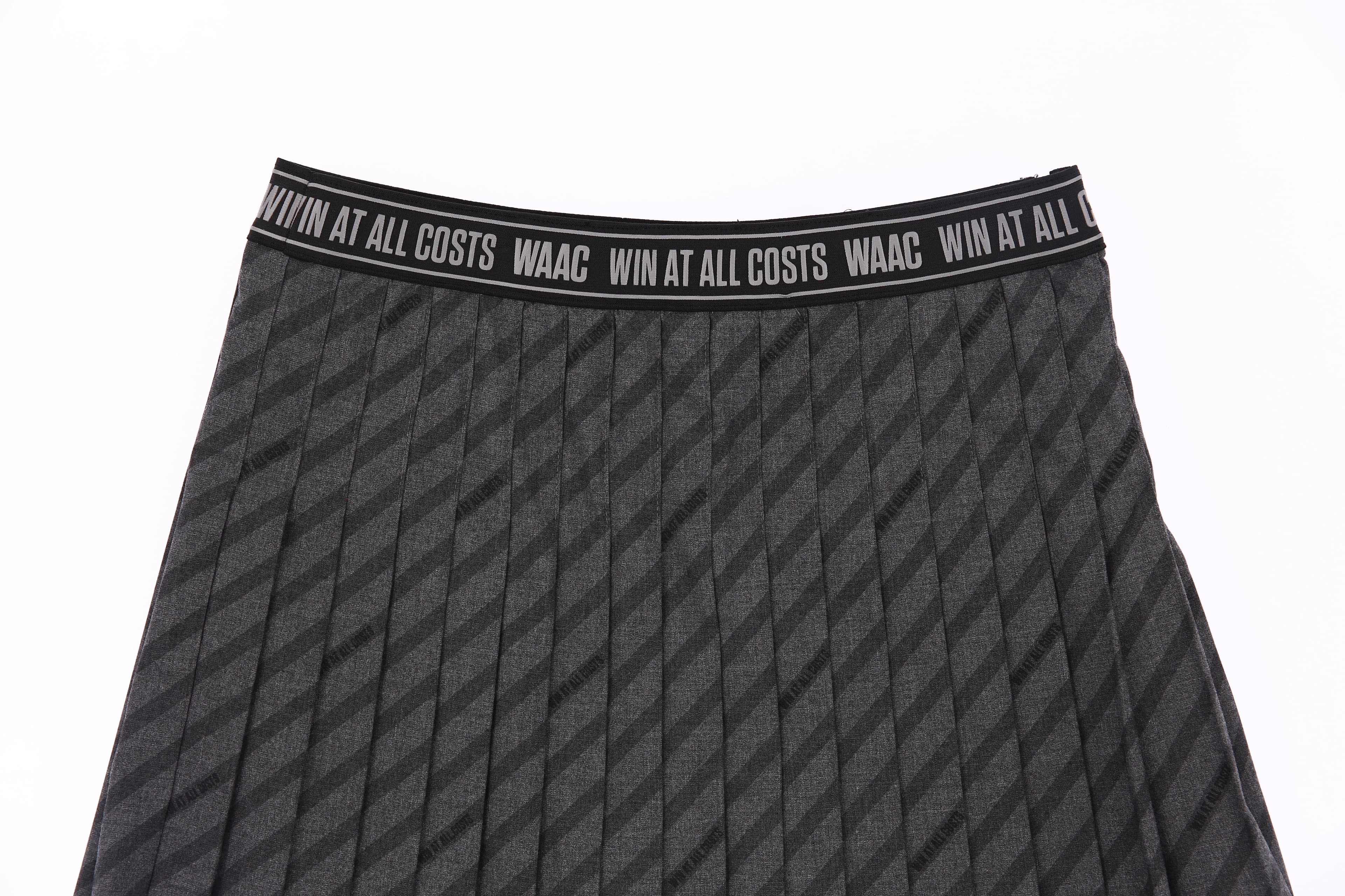 로고 밴딩 플리츠 스커트