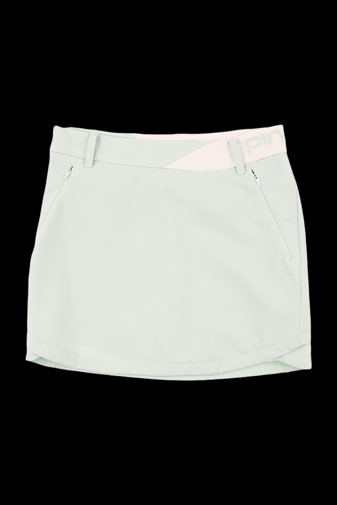 배색 큐롯 스커트