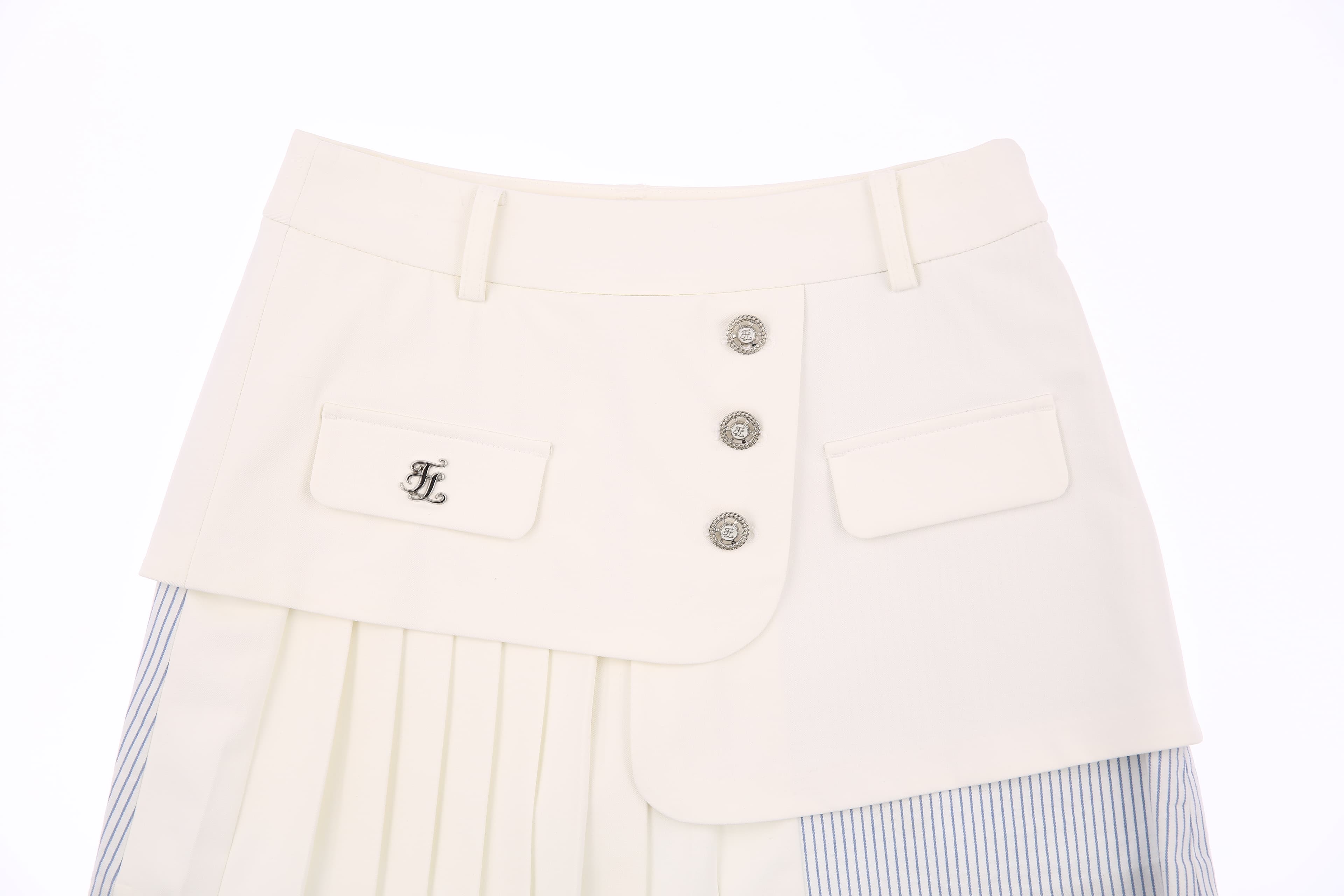 스트라이프 포켓 스커트